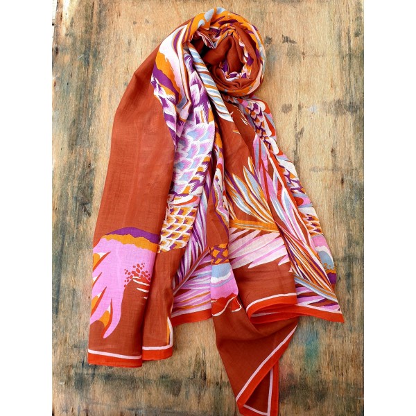 Inoui Editions medvilnės skara CROCO CARAMEL